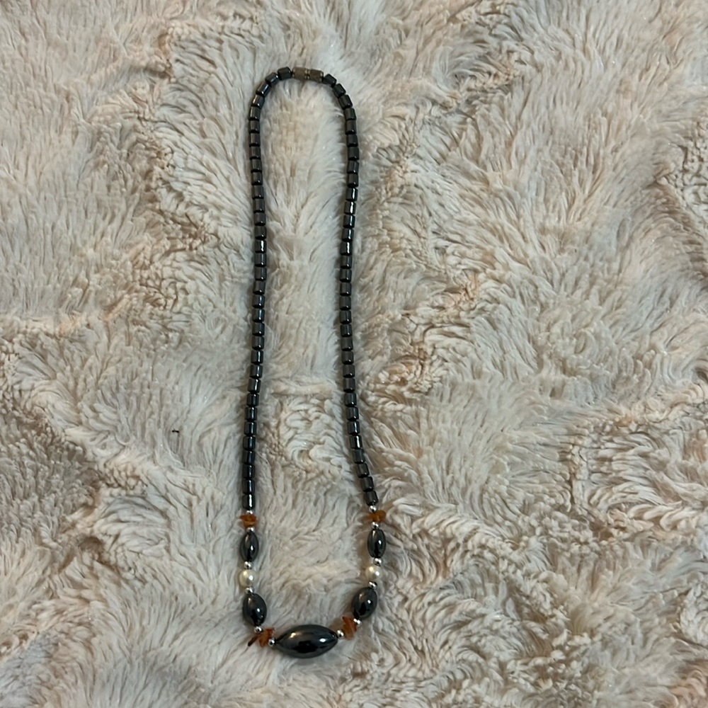 Hematite Beaded Necklace